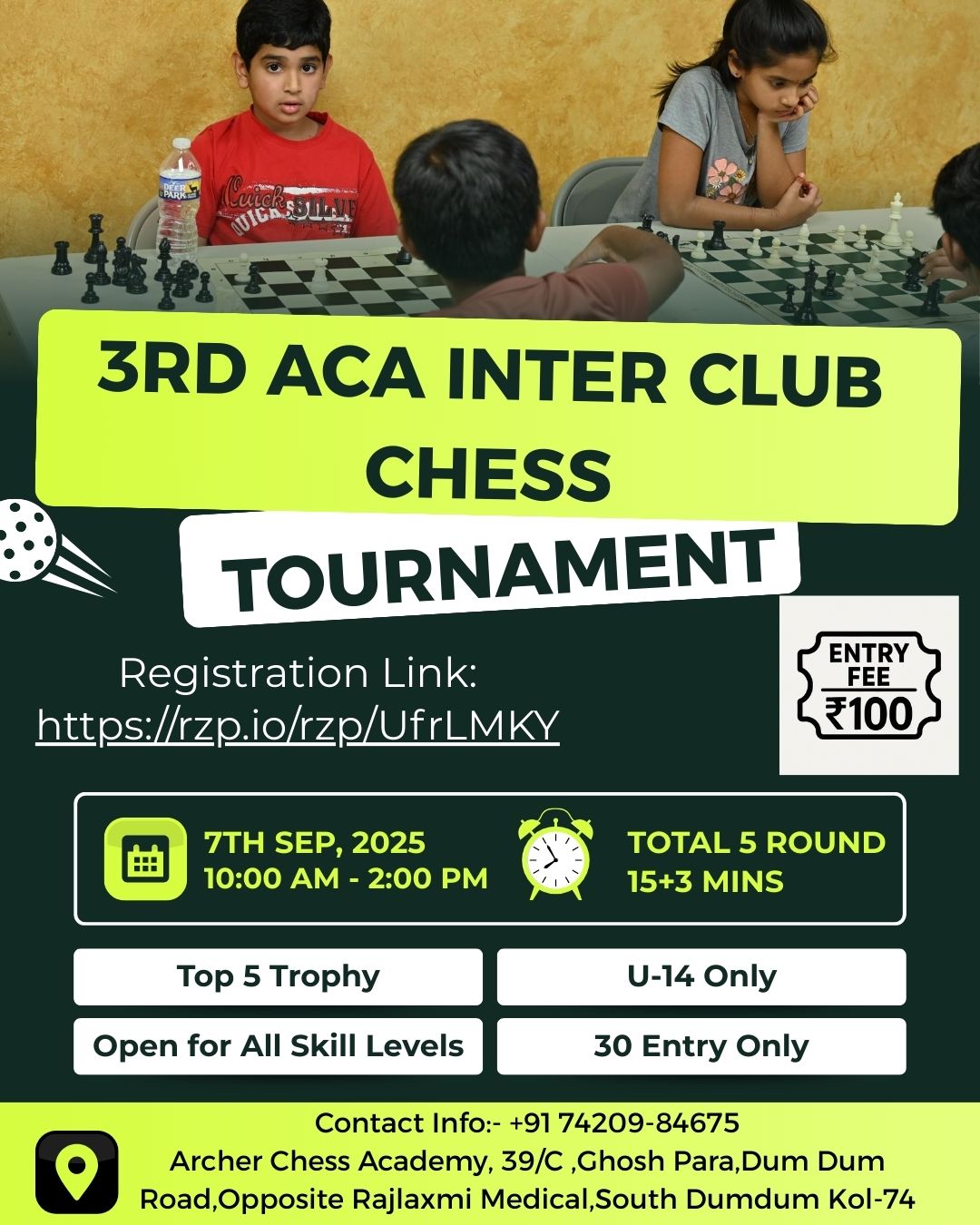 3rd Archer Monthly U-14 Club Chess